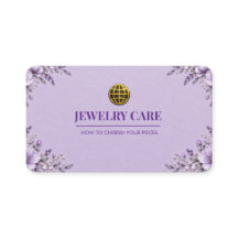 Carte de soin de bijoux floraux lavande pastel élé