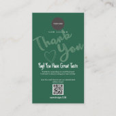 Visite Carte de soin pour gobelet Vert Sauge avec code QR (Devant)