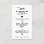 Visite Carte de soins postérieurs à la manipulation (Devant)