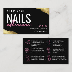 Visite Carte de soins postérieurs aux ongles roses modern