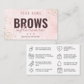 Visite Carte de soins postérieurs Rose Rose Gold Brows (Devant / Derrière)