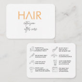 Visite CARTE DE SOINS POUR EXTENSION DE CHEVEUX (orange) (Devant / Derrière)