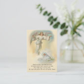 Visite Carte de souvenir de baptême de bébé Ange Prière S (Debout devant)