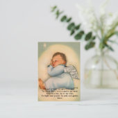 Visite Carte de souvenir de baptême de bébé Ange Prière S (Debout devant)
