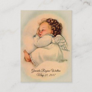 Visite Carte de souvenir de baptême pour bébé fille ange