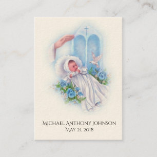 Visite Carte de souvenir de baptême pour bébé garçon cath