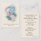 Visite Carte de souvenir de baptême pour bébé garçon cath (Devant / Derrière)