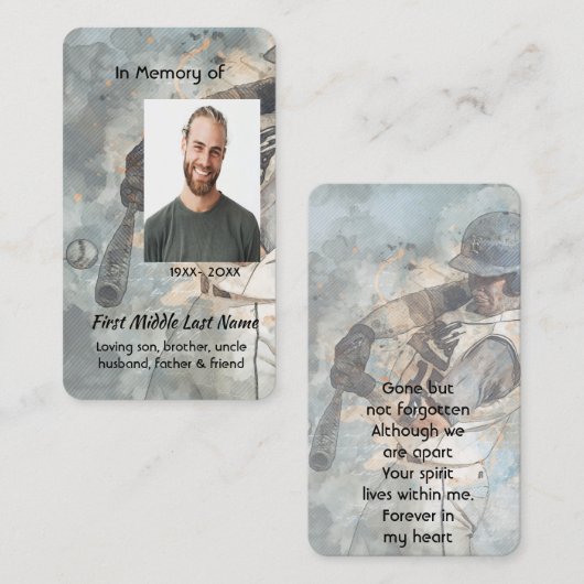 Visite Carte de souvenir de baseball (Devant / Derrière)