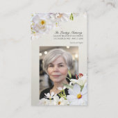 Visite Carte de souvenir florale blanche (Devant)