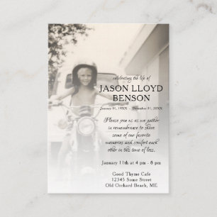 Visite carte de souvenir photo du côté gauche