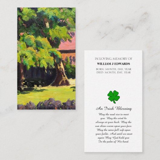 Visite Carte de souvenir pour la célébration de la vie (Devant / Derrière)