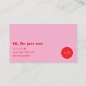 Visite Carte de style appel à moi drôle rouge rose (Dos)