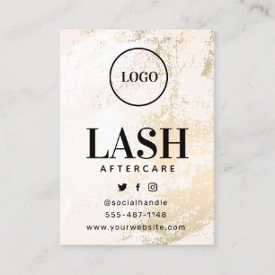 Visite Carte de suivi Logo Gold Lashes personnalisée