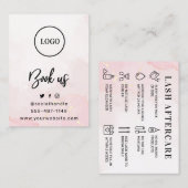 Visite Carte de suivi Pink Gold Custom Logo Lash (Devant / Derrière)