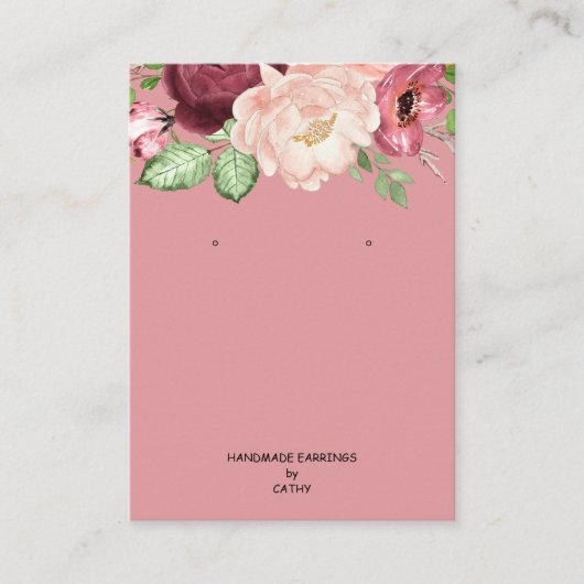 Visite Carte de support d'écran à oreilles florales rose (Devant)