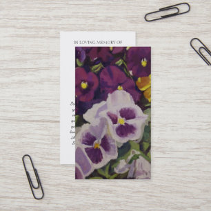 Visite Carte de Sympathie Fleur Pansy En Mémoire Amoureus