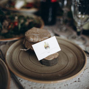 Visite Carte de table de mariage aux pins aquarelle d'aut