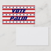 Visite Carte de taille d'affaires de Palin de vote (Devant / Derrière)