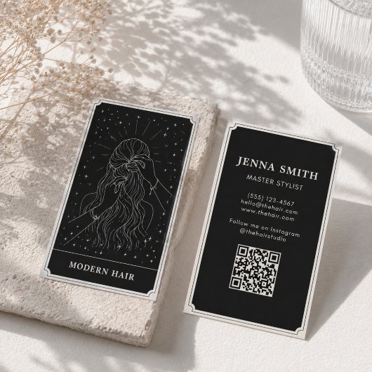 Visite Carte de Tarot Céleste Coiffure Mains Beauté