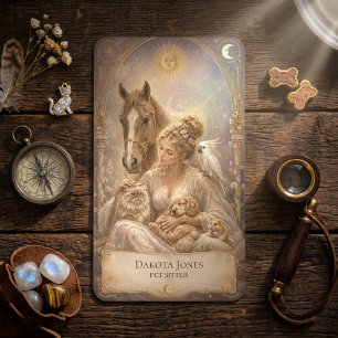 Visite Carte de Tarot Femme Céleste Soleil Lune Garde d'A