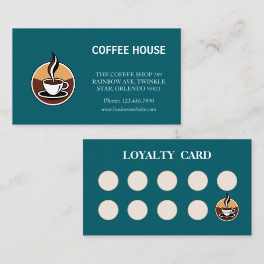 Visite Carte de timbre de fidélité pliée (Devant / Derrière)