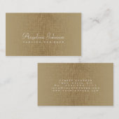 Visite Carte de toile en bronze simple de couturier (Devant / Derrière)