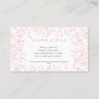 Carte de tombola à motif floral en chinoiserie ros