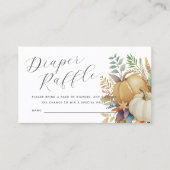 Visite carte de tombola citrouille d'aquarelle (Devant)