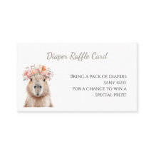 Carte de tombola de couches • Baby Shower Capybara