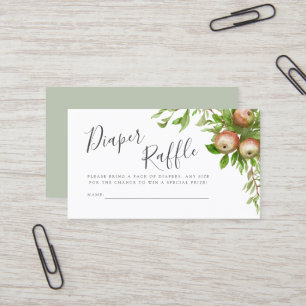 Visite carte de tombola de couches de pommes d'aquarelle