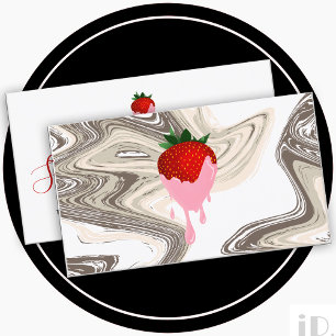 Visite carte de tourneberges de fraise au chocolat à la f