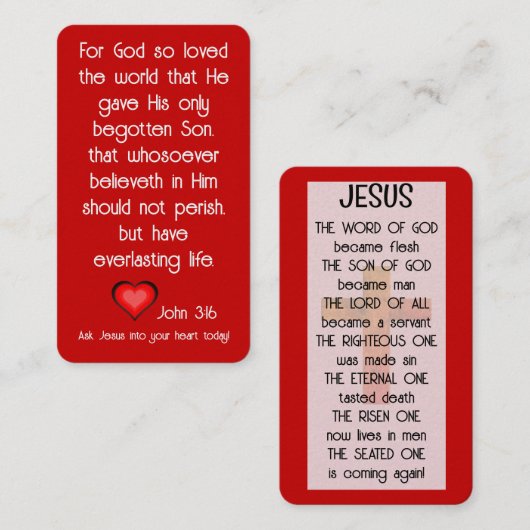 Visite Carte de traçage Gospel (Devant / Derrière)
