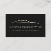 Visite Carte de transport élégante QR Code Noir & Or (Devant)