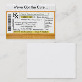 Visite Carte de ventes customisée par traitement de RX (Devant / Derrière)