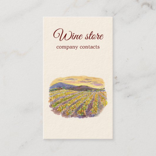 Visite Carte de vignes aquarelle (Devant)