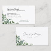 Visite Carte de visite, Aquarelle Eucalytus (Devant / Derrière)