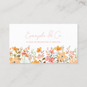 Visite Carte de visite, Aquarelle Florale rose orange