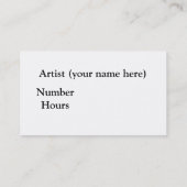 Visite Carte de visite/Artiste (Dos)