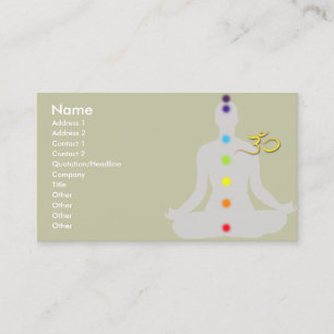 Visite Carte de visite, couleurs Chakra et symbole om