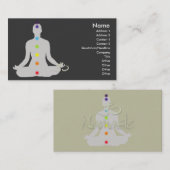 Visite Carte de visite, couleurs Chakra et symbole om (Devant / Derrière)