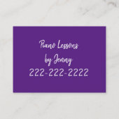 Visite Carte de visite, Cours de piano (Dos)