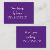 Visite Carte de visite, Cours de piano (Devant / Derrière)