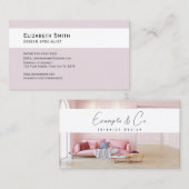 Visite Carte de visite, Décorateur intérieur rose pastel (Devant / Derrière)