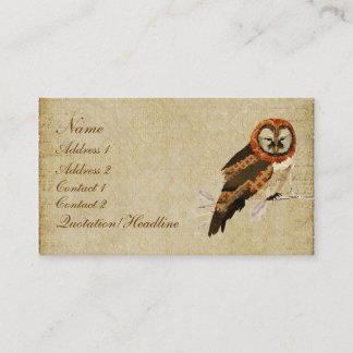 Visite Carte de visite/étiquettes ambres de hibou de