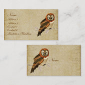 Visite Carte de visite/étiquettes ambres de hibou de (Devant / Derrière)