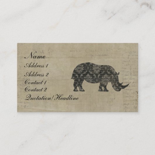 Visite Carte de visite/étiquettes de silhouette de (Devant)