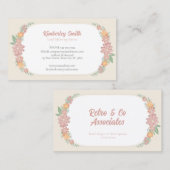 Visite Carte de visite, Fleurs Pastel Retro, pas de logo (Devant / Derrière)