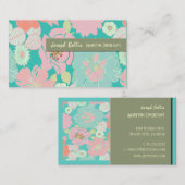 Visite Carte de visite, floral rétro (Devant / Derrière)