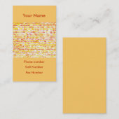 Visite Carte de visite, jaune orangé rayures variées (Devant / Derrière)