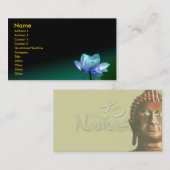 Visite Carte de visite, lotus bleus et bouddha (Devant / Derrière)